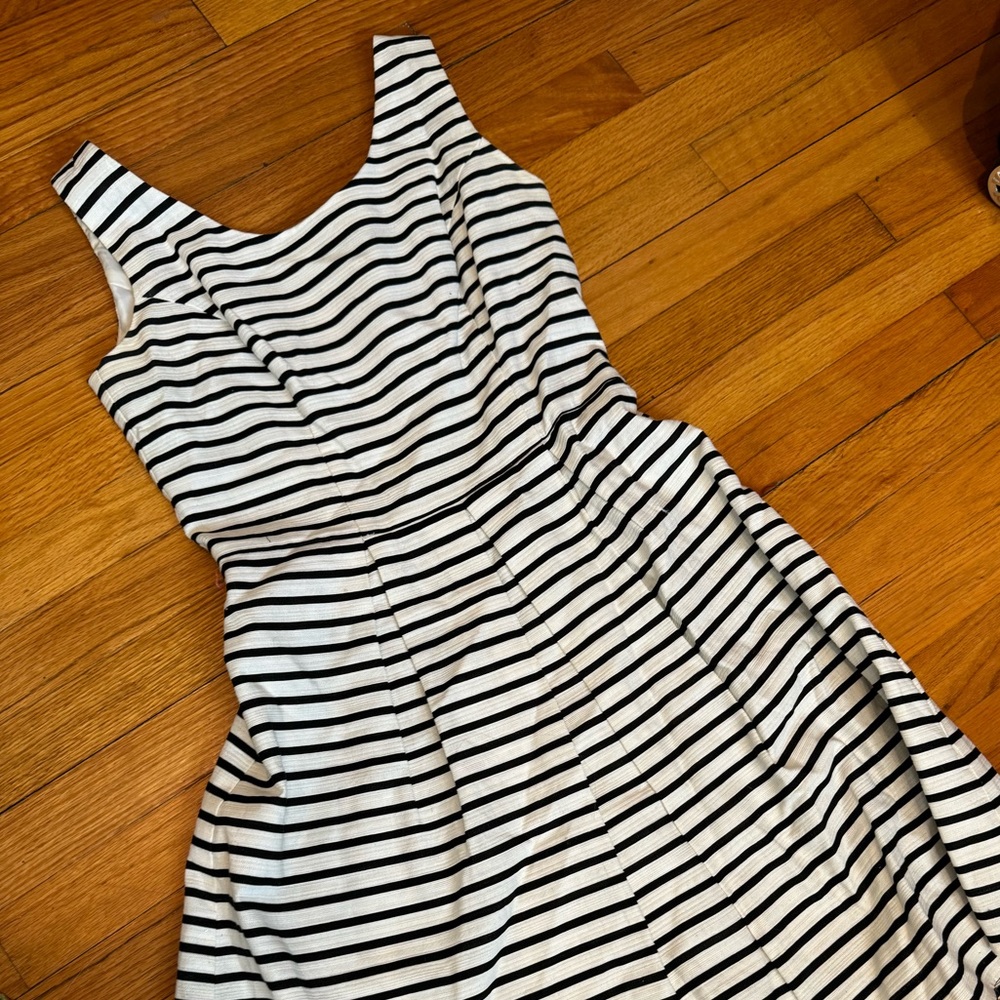 Black & white stripe A line dress